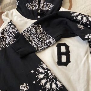 Black scale bandana hoodie